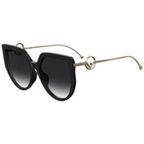 Fendi FF0428/F/S Women's Oversized Black Sunglasses - Picture 1 of 2